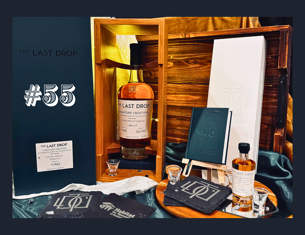55TH TLD NO.40 WITH SLATE COASTERS & MINI SHOT GLASSES
